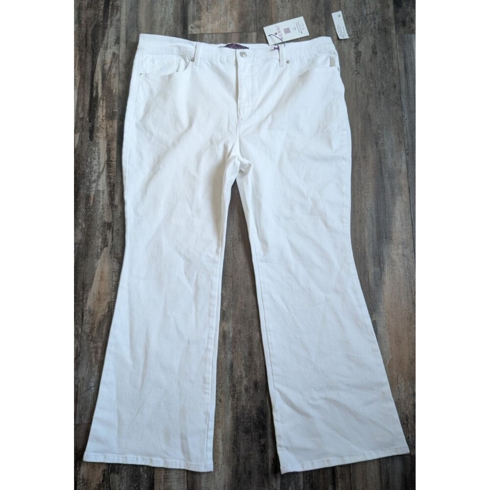 Gloria Vanderbilt Amanda Boot 5 Pocket Flare Vintage White Women's Size 18 Short